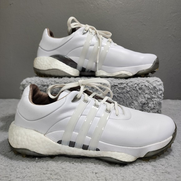 Adidas Men's Tour360 24 Boost Golf Shoes White Silver‎ Size Size 7.5 Lace Up - Picture 3 of 6